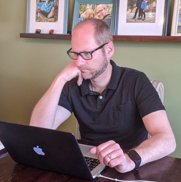 MacKenzie works from home