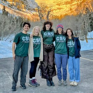Gail with classmates at BYU conference