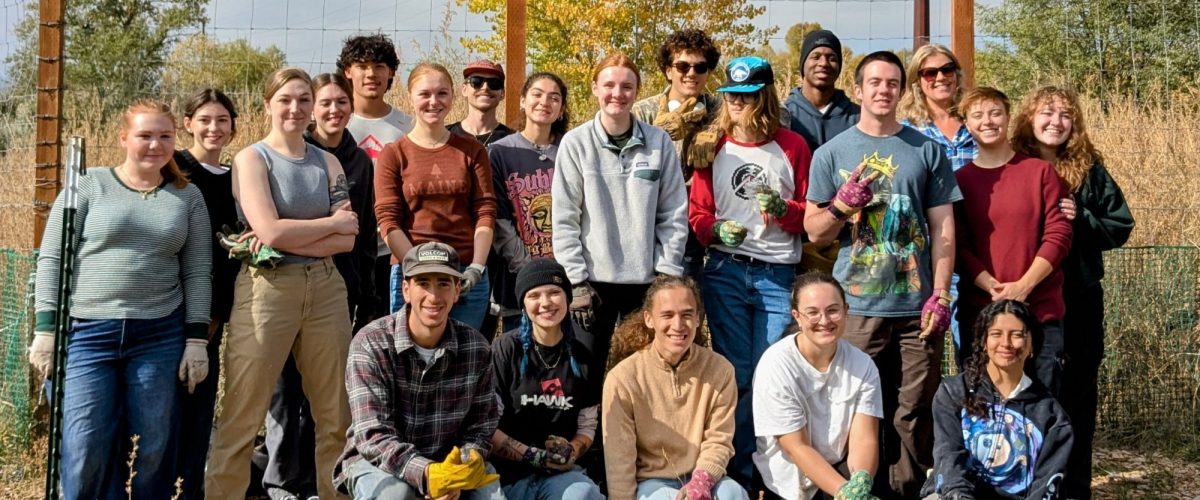 Ashby Butnor with her students at a farm