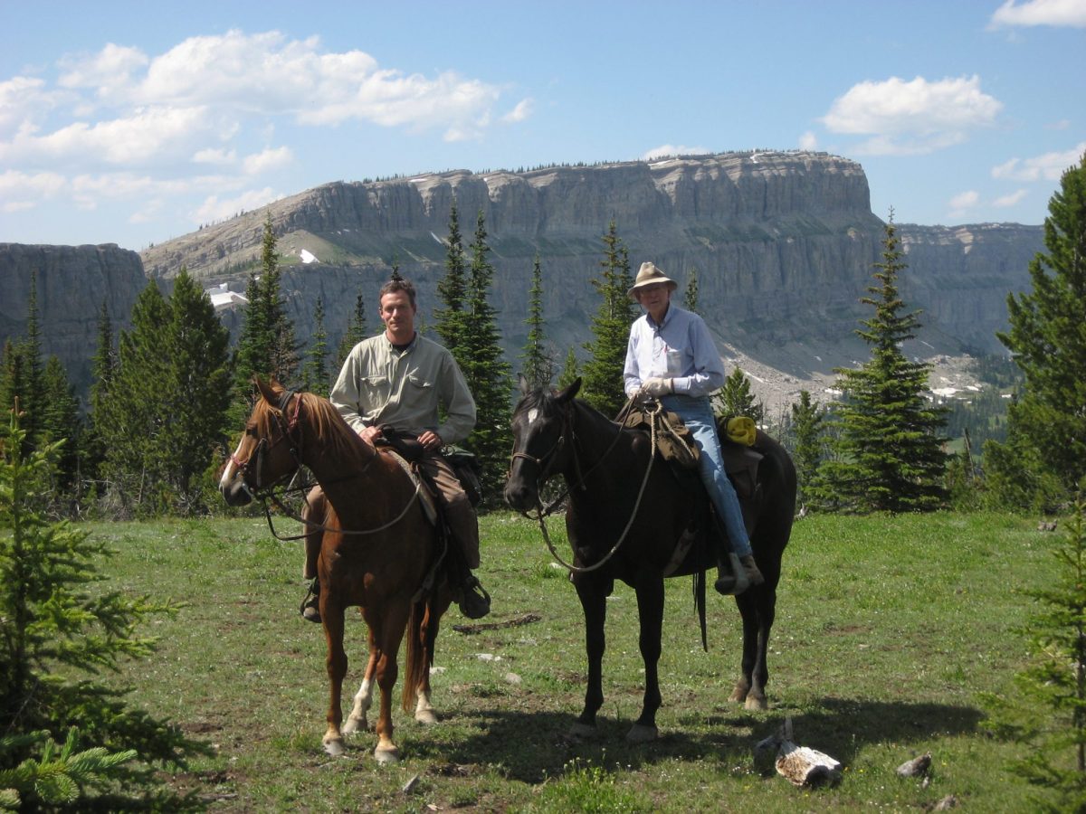 Holmes Rolston and Christopher Preston on horses