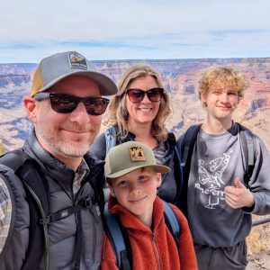 Matt and his family at the Grand Canyon