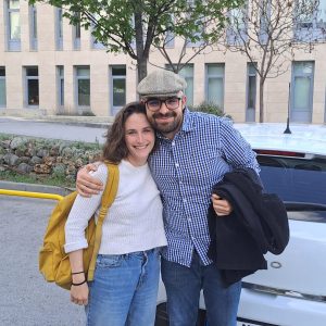 Domenica Romagni with a friend in Europe